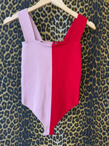 Body Farm Tricot Bicolor Rosa e Vermelho P