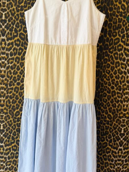 Vestido Color Block em Linho Misto M