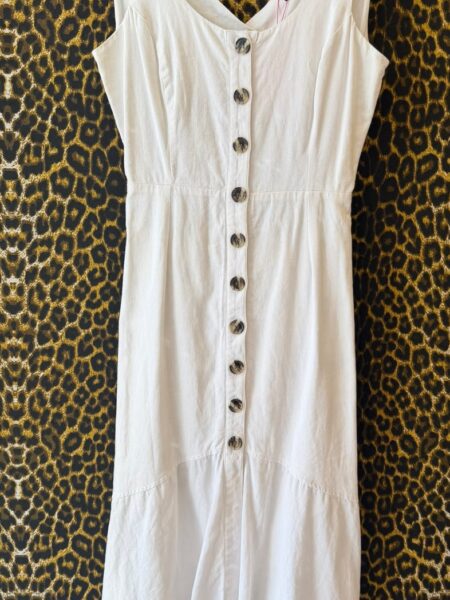 Vestido Botoes Frontais e Costas Vazadas M