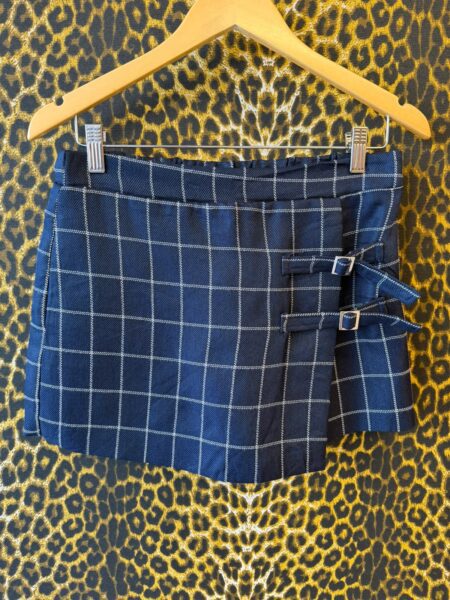 Short Saia Transpassado com Estampa Xadrez Grid