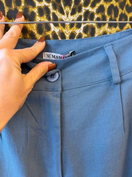 Calca de Linho com Elastano Azul Jeans