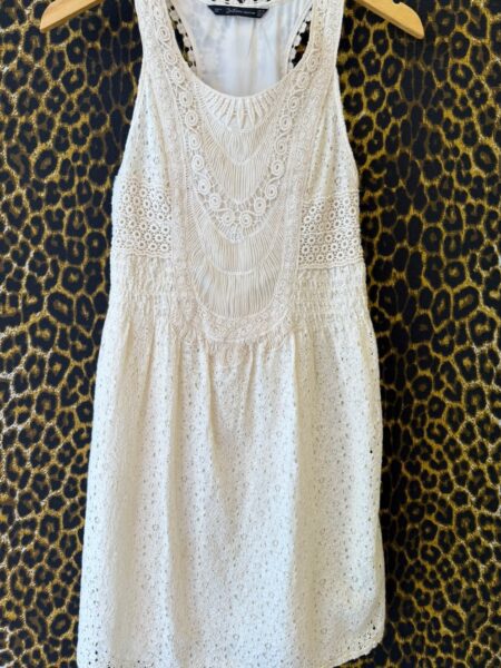 Vestido Zara Croche Boho Off White PP