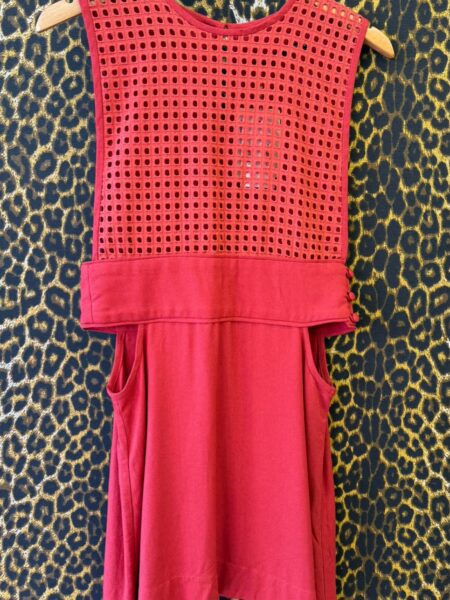 Vestido Oh, Boy com Recortes em Ponto Vazado na Cor Terracota M