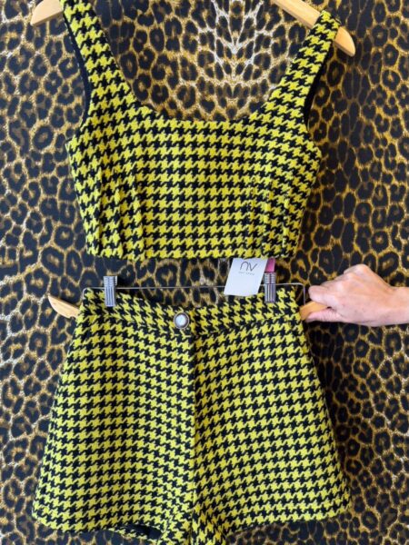 Conjunto Nati Vozza Pied-de-Poule Verde Pistache P