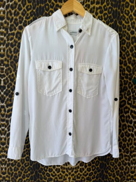 Camisa Zara Jeans Uilitaria de Sarja Leve M
