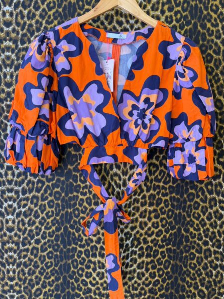 Blusa Sly Wear com Amarracao e Manga Bufante M