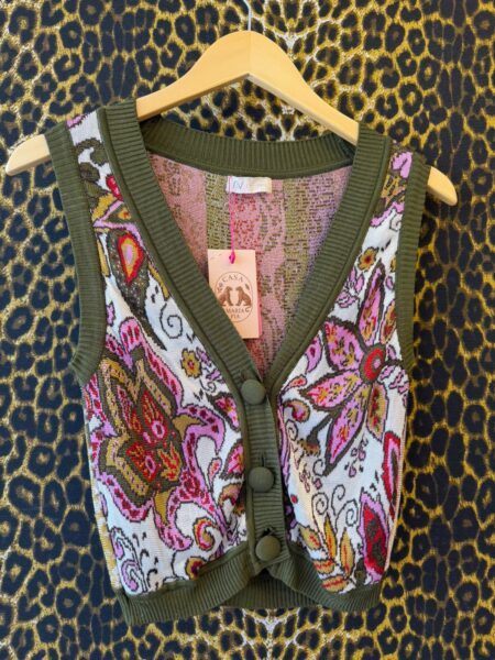 Colete Nati Vozza Tricot Paisley Vintage PP