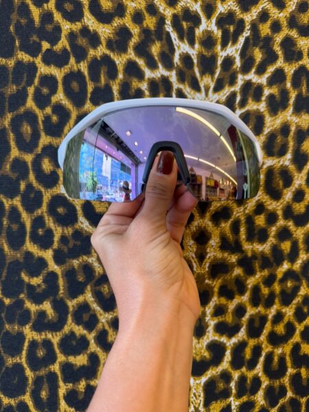Oculos Esportivo Branco Lentes Espelhadas
