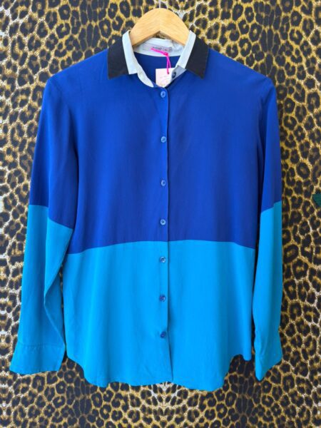 Camisa ETAO Crepe de Seda Color Block 42