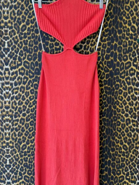 Vestido Nati Vozza Tricot Canelado com Recortes Terracota PP