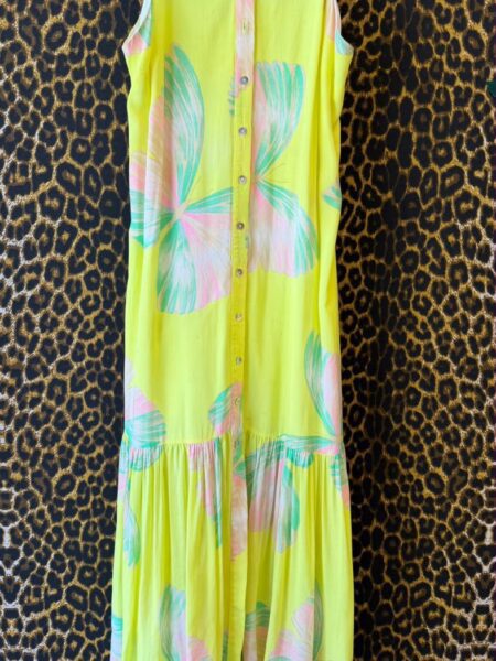 Vestido Farm Estampa Tropical Amarelo Neon P