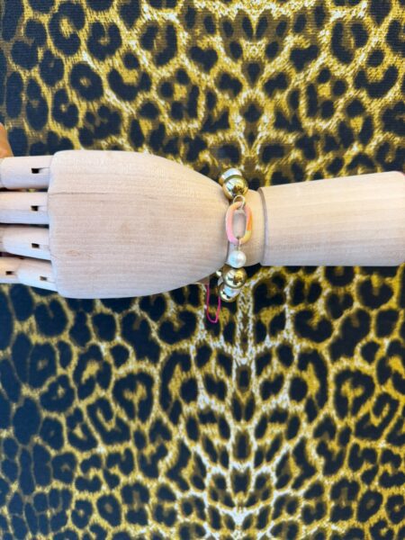 Pulseira Bolas Douradas e Perola