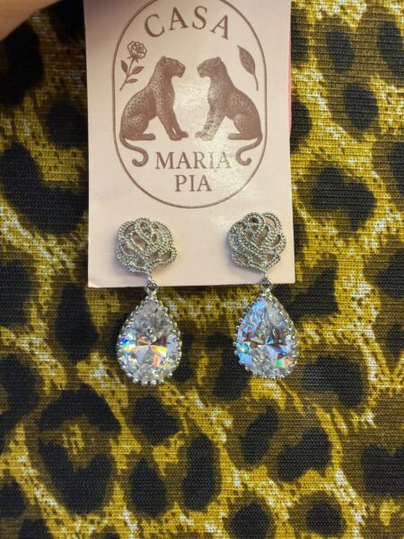 Brinco Flor Brilho com Gota