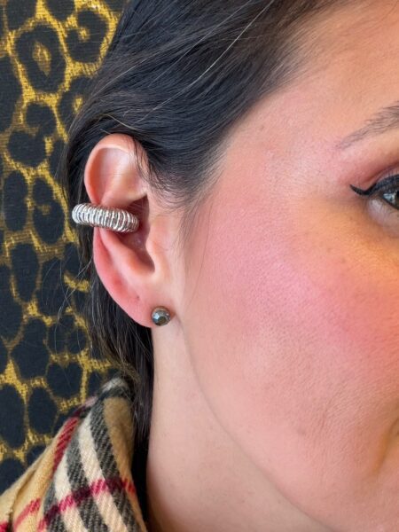 Piercing Frizado Metal Prateada