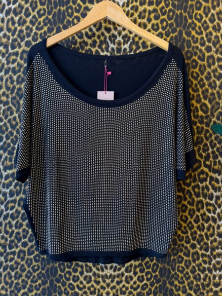 Blusa Manga 3/4 Aplicacao de Tachas G