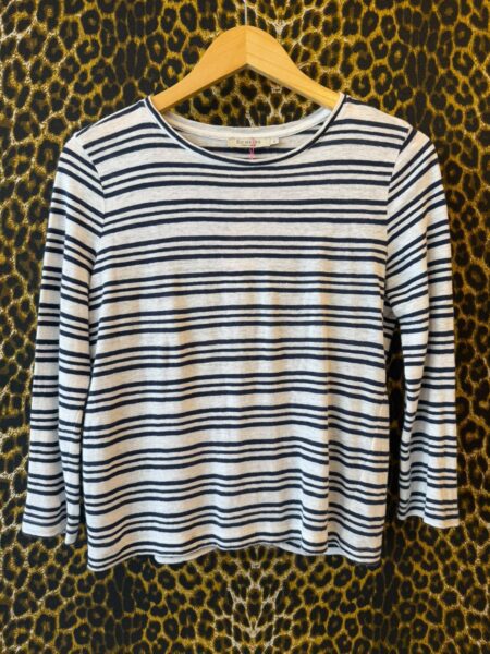 Blusa Richards Listrada Azul Branca P