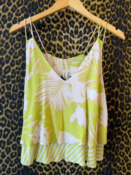 Blusa Shoulder Estampa de Folhagens 40