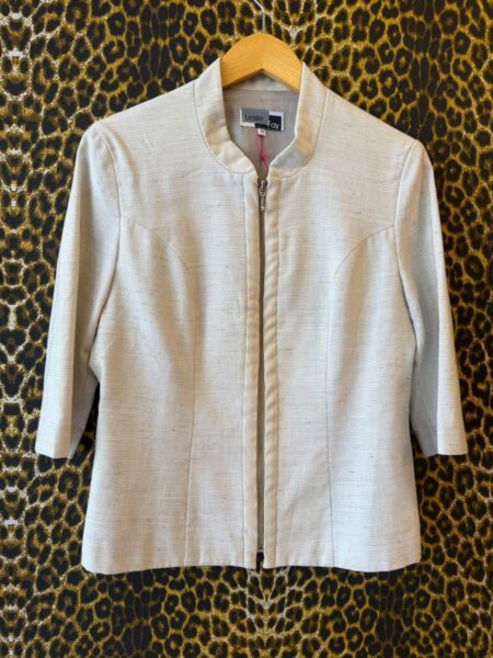 Blazer Vintage Leslie Fay com Ziper e Gola Padre