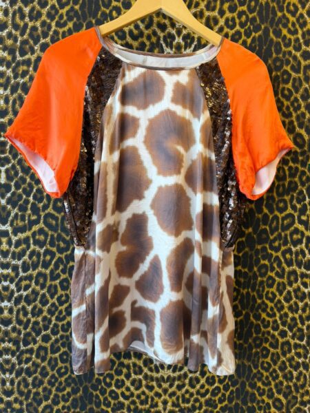 Blusa Animale de Seda Estampa de Girafa 42