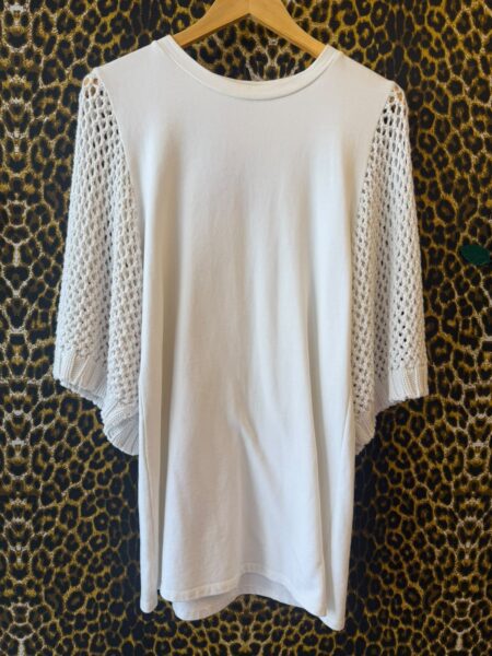 Blusa Zara Estilo Vestido Branco C/Mangas de Tricot M