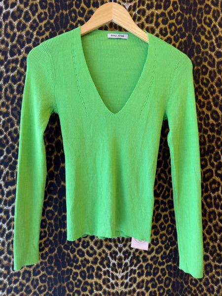 Blusa Animale Tricot Verde Canelada P