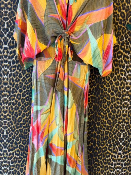 Vestido Farm Rio de Amarração com Estampa Vibrante GG