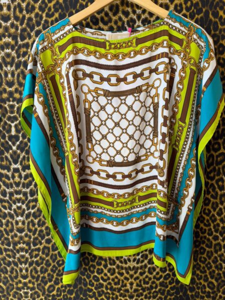 Blusa Poncho Michael Kors Estampa Colorida de Correntes M