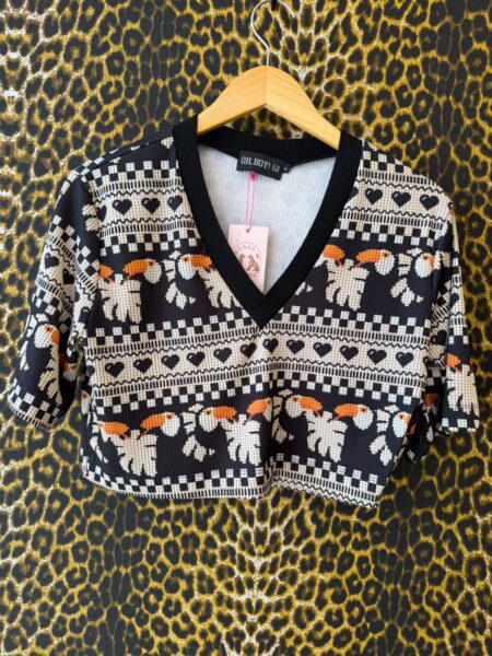 Cropped OH, Boy Estampa Tucanos Preta M